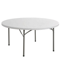 Heavy Duty 60 "8 Places Pliable En Plastique Blanc Rond 5FT Table Pliante pour Événements