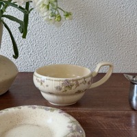 Tasse à café et soucoupe en porcelaine vintage, motif floral vigne, glaçure, pour latte art, thé, dessert, cadeau de mariage