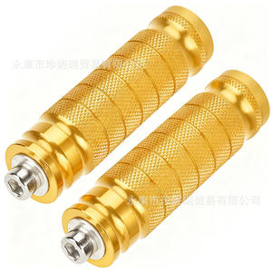แป้นเหยียบตรง CNC รุ่นดัดแปลง M8 ขนาด 22.2 มม. ทำจากอลูมิเนียมอัลลอยด์ทรงกระบอก สำหรับซ่อมแซมและเปลี่ยนอะไหล่รถจักรยานยนต์ สีทอง - Product Image 1