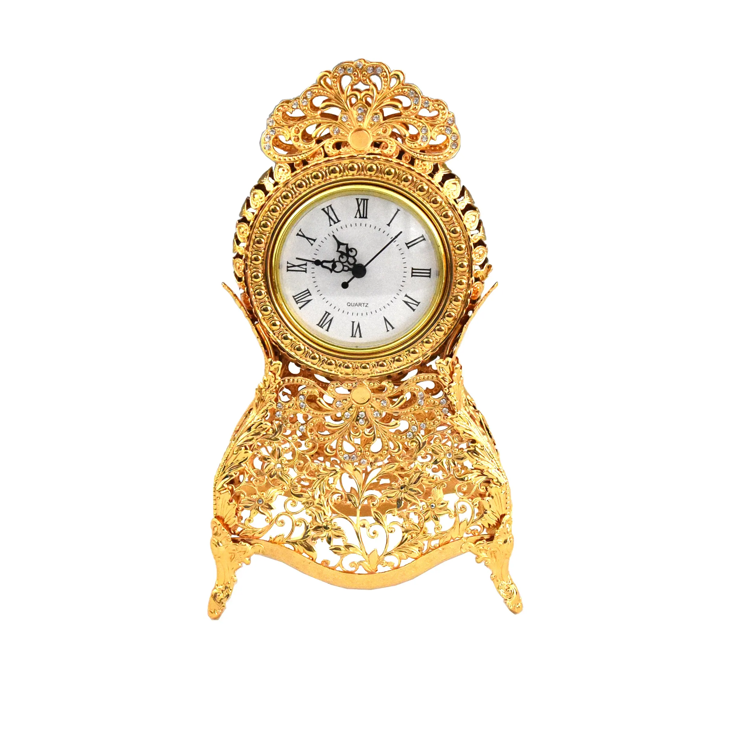 Gold Eisen Schreibtisch uhr Vintage Kunst Home Hotel Wanduhr digitale dekorative Tisch uhr