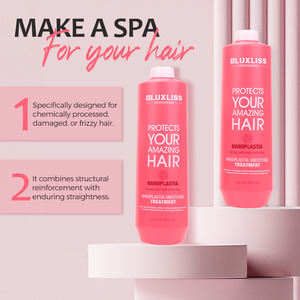 Luxliss Nano Plastic <strong>Hair</strong> Straightening Cream Smooth Restore Shine Anti Fizz Formaldehyde-free Brazilian Keratin <strong>Hair</strong> <strong>Treatment</strong> - Product Image 4