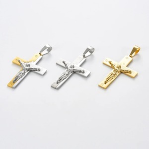Collar con Colgante de Cruz de Jesús Grande de Acero Inoxidable, Estilo Religioso Católico, para Hombre y Mujer, Estilo Hip Hop, Color Plata y Oro, Amuletos Cristianos - Product Image 5