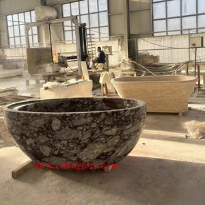 <span class=keywords><strong>Bañera</strong></span> Moderna Independiente de Superficie Sólida con Acabado de Mármol y Función de Masaje - Product Image 3