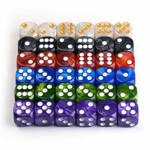 Juego de Dados de Acrílico Multicolor Sólido de 6 Caras con Esquinas Redondeadas de 16 mm, Colores Perla con Textura de Mármol, para Juegos de Mesa - Product Image 3