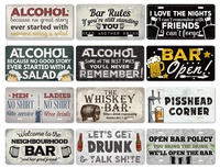 Plaque décorative en métal style plaque d'immatriculation pour bar, pub, club, bar mancave, décoration murale