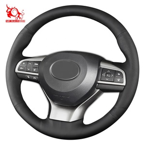 Funda de Volante Deportiva de Cuero con Fibra de Carbono para <span class=keywords><strong>Lexus</strong></span> GX 460 RX 350 <span class=keywords><strong>LX</strong></span> GS <span class=keywords><strong>200t</strong></span> ES, Cosida a Mano, Cálida - Product Image 2