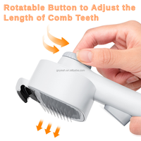 Brosse autonettoyante 2-en-1 pour animaux de compagnie, peigne réglable pour l'élimination des poils de chat et de chien
