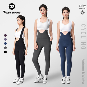 WEST bike autunno inverno in pile spesso caldo bavaglini ciclismo 3D sartoriale ad alta densità Pad antiurto <span class=keywords><strong>pantaloni</strong></span> da ciclismo - Product Image 2