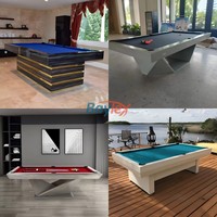 Table de billard 8FT 9FT 7FT avec plateau de salle à manger, plateau en ardoise, pour villa, maison, salon, couleur de tissu personnalisable