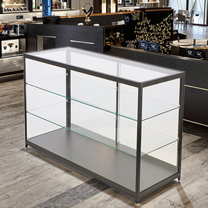 Modern Luxury MDF &amp; Tempered Glass LED-Lit Eco-Friendly <strong>Corner</strong> <strong>Display</strong> <strong>Cabinet</strong> for Jewelry Retail Store Fixtures - Product Image 2