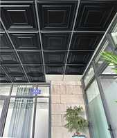 Azulejos de techo modernos de PVC 3D, 50x50cm, paneles de pared cuadrados impermeables, revestimiento geométrico para techos artísticos