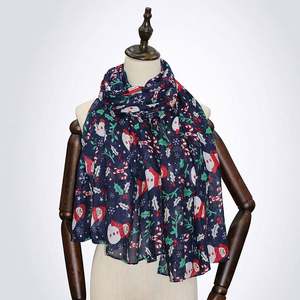 Écharpe de Noël imprimée flocons de neige et bâtons de neige, motifs de Noël, châle pour femme, accessoire de déguisement, cadeau, décoration - Product Image 4