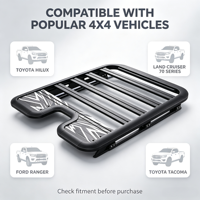 Porte-bagages de toit en aluminium pour pick-up, porte-bagages de caisse de camion, porte-bagages de transport tout-terrain pour Toyota Hilux, Ford Ranger, BYD Shark 6, D-Max, accessoires 4x4