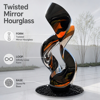 Sculpture Moderne en Acier Inoxydable Poli Miroir, Ruban Torsadé, Art de la Soudure, Spirale, pour Cour, Place Publique, Monument, Statue - Fabricant