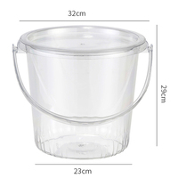 Seau pliable en mélamine transparente 10L avec couvercle, portable, luxe léger, épaissi, moderne, NOWJOY, pour le stockage d'eau domestique