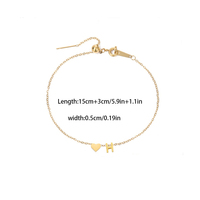 Bracelets en acier inoxydable EMANCO avec initiales, bracelets personnalisés avec nom et cœur, cadeaux d'anniversaire pour filles