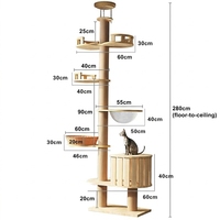Approvisionnement direct usine : Arbre à chat moderne tout-en-un avec poteau d'escalade, lit pour chat, jouets intégrés et griffoir en sisal, grand et robuste