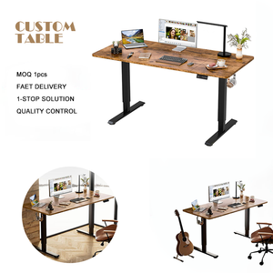 Office Building Motorized Workstation Ergonomic Electric <strong>Table</strong> Single Motor Double Column Stand up Desk <strong>Adjustable</strong> <strong>Height</strong> - Product Image 1