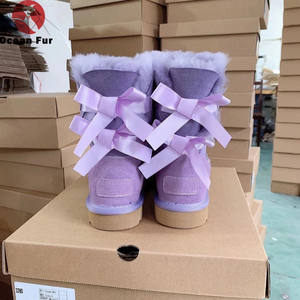 2024 Outdoor Winter warme Stiefel Damen Strass Schafswolle Schuhe Schafsfell gefüttert Schnee Glitzer Stiefel lange Wollstiefel - Product Image 4