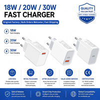 Vente en gros d'usine, chargeur de type C PD 18W 20W 30W, accessoires mobiles OEM, prise EU, chargeur rapide pour téléphone portable, pour iPhone
