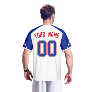 Camisetas de Béisbol Blancas Personalizadas con Nombre y Número, Diseño Personalizado, 100% Poliéster, Transpirables, de Secado Rápido, Cuello en V - Product Image 2