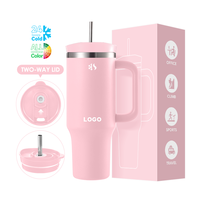 Gobelet de voyage isotherme en acier inoxydable 40 oz Everich avec logo personnalisé, tasse à café avancée pour les vacances d'été avec couvercle à double ouverture, idéal pour les fêtes et les cadeaux