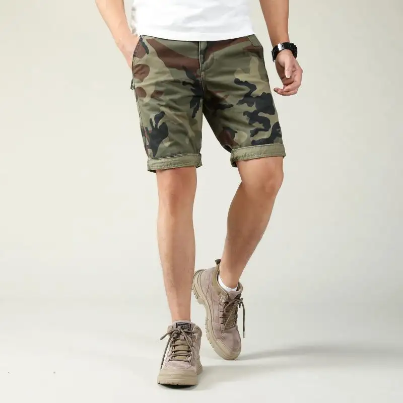 Camouflage Woestijn Zomer Strandbroek Mannen Trend Casual Losse Comfortabele Katoenen Cargo Broek Shorts Cool