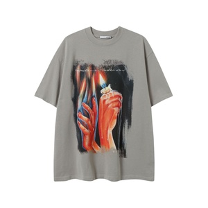 Streetwear Collector's Tee <b>Gothic</b> Prayer Oil Painting Print Enzyme Washed Vintage Finish Regular Fit 100% Cotton Breathable - Product Image 4