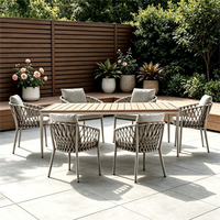 Ensemble table et chaises de jardin en rotin pour terrasse extérieure, résistant au soleil et à l'eau