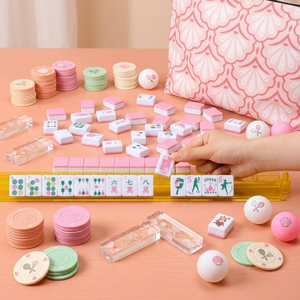 Fichas de Mahjong Acrílicas Americanas con Temática de Ping Pong Rosa, para Regalo y Fiestas - Product Image 4