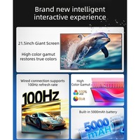 Moniteur portable sans fil IPS de 21,5 pouces avec batterie intégrée, 100 % SRGB, fréquence de rafraîchissement de 100 Hz, résolution 1080p