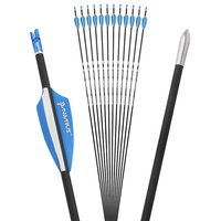 Flèche Pandarus Icepoint ID0.125\" 3.2mm 40 Tonnes en Carbone Haute Résistance avec Plume en Caoutchouc pour Tir à l'Arc sur Cible