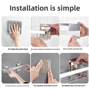 Super Dragon moderne métal sans perçage mural multi-couches organisateur de <span class=keywords><strong>rangement</strong></span> cuisine Triangle maison salle de bain <span class=keywords><strong>douche</strong></span> stockage - Product Image 4