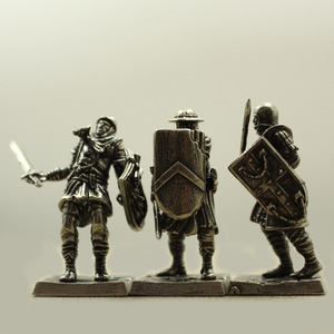 Figura en Miniatura de Soldado de la Legión Romana Medieval, Figura de Metal OM02 de Cobre Puro, Modelo de Guerrero Antiguo, Estatua Coleccionable para Escritorio - Product Image 3