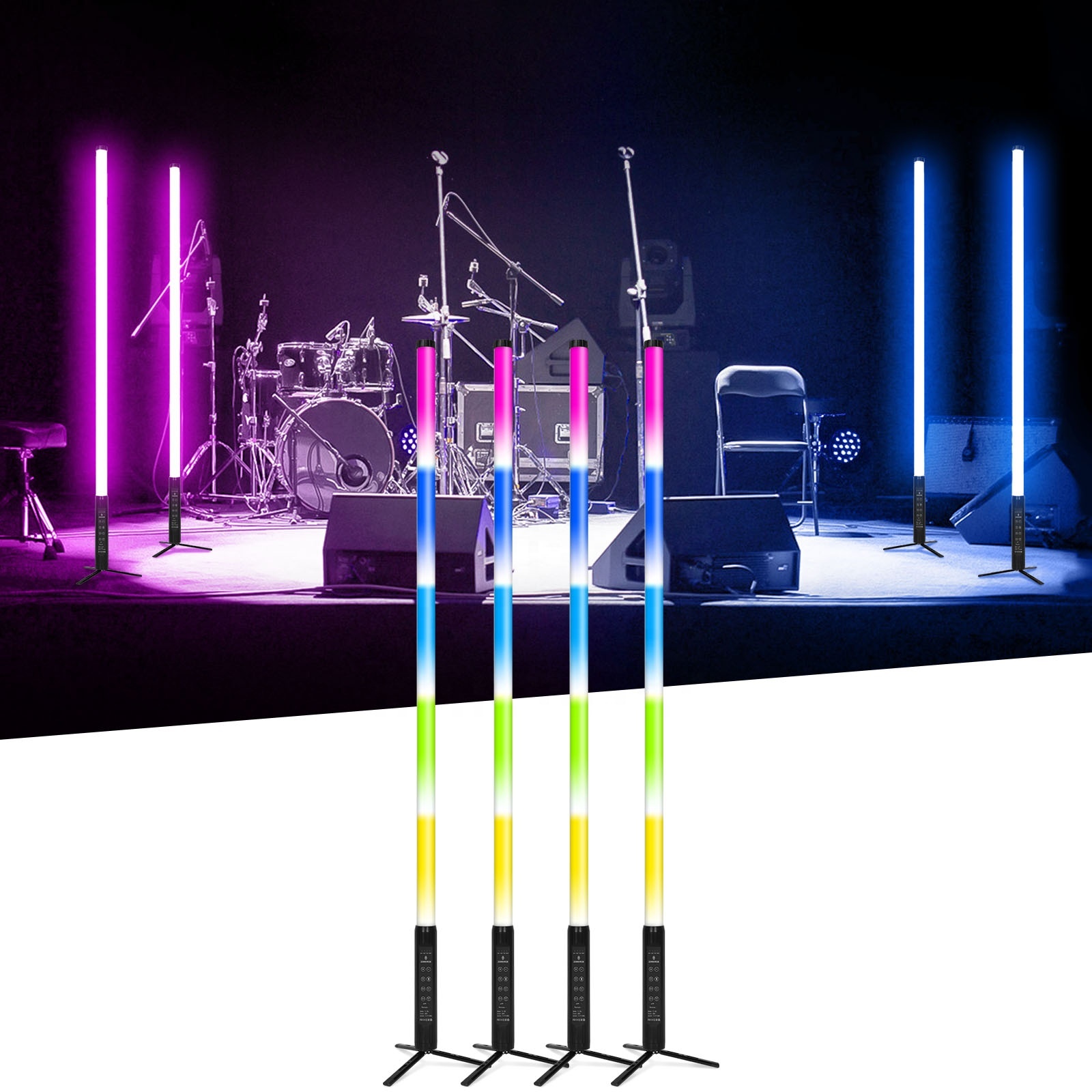 Portable Wireless Battery IP65 Large D40 150cm LED Tubes RGBWA APP Remote 360 DJ Pixel Light for Stage Wedding Party DJ Setup · image 5