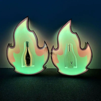 Présentoir rotatif LED OEM pour bouteilles, effet flamme VIP, pour support lumineux de boîte de nuit