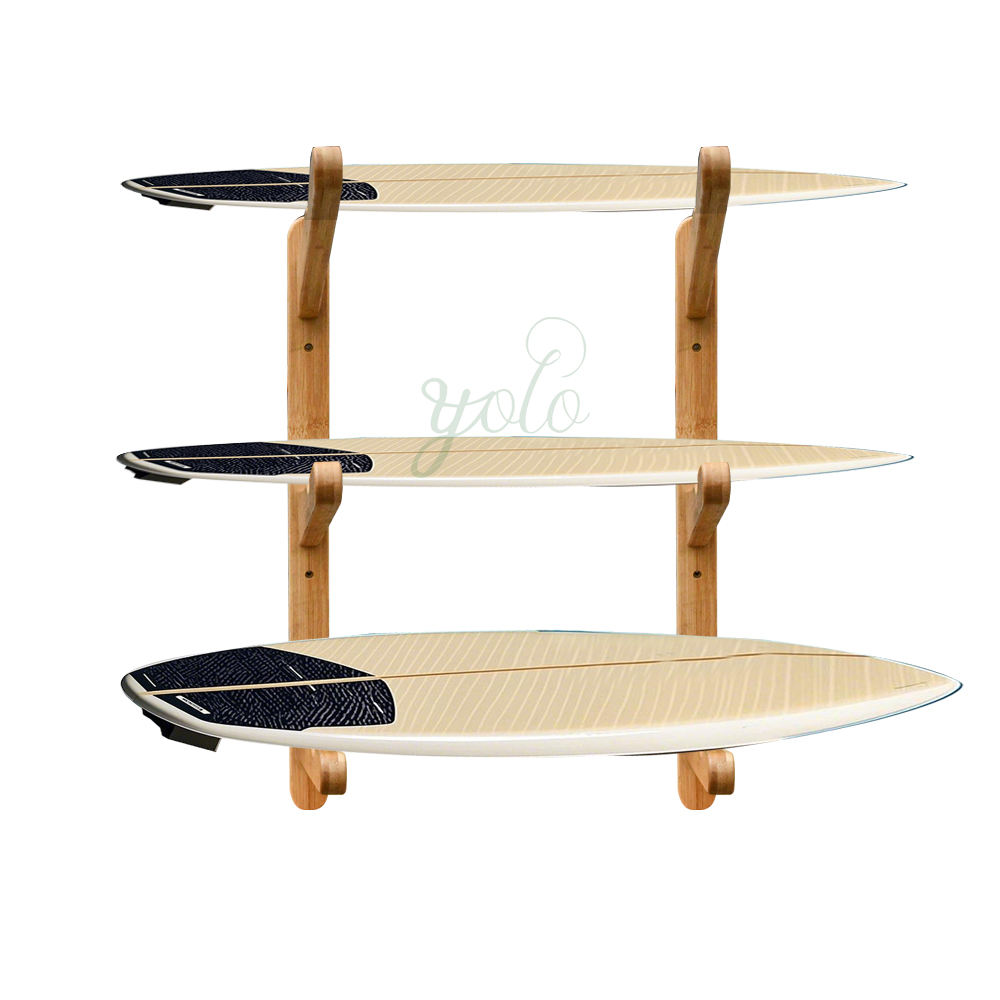Alley Cats Bamboo Surfboard Wall Mount Surfboard Storage Stand