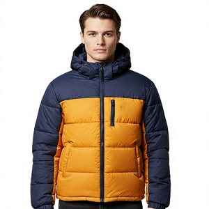 Blouson matelassé blanc à capuche pour femme, léger, coupe-vent, fermeture éclair sur le devant, manteau d'hiver décontracté, couleur unie, coupe ajustée, polyester, polaire - Product Image 1