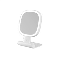 Travel Magnifying Mirror Lighted Adjustable Brightness 3 Color Lights Square Compact Handheld Pocket Mirror