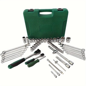 61Pieces Carbon Steel Mechanics Socket Wrench Set Interchangeable 1/2" &amp; 1/4" Drive Sockets for Auto Repair DIY Tasks - Product Image 6