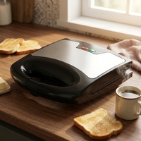 Grille-pain à sandwich en acier inoxydable JD20507S, protection contre la surchauffe, pour la vente au détail, fourni par l'usine