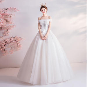 جديد وصول مقوس دانتيل عقدة فستان الزفاف ألف خط الكرة ثوب الزفاف اللباس - Product Image 2