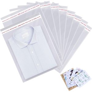 Sacs en cellophane transparents refermables de grande taille 12x16 pouces, 200 pièces, pour l'emballage de produits, sacs cadeaux auto-adhésifs, plastique auto-adhésif - Product Image 1