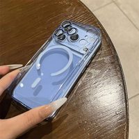 Coque transparente rigide ultra-fine pour iPhone 18 Pro 17 16 15 Pro Max 14 13 12 avec protection d'appareil photo et charge magnétique sans fil