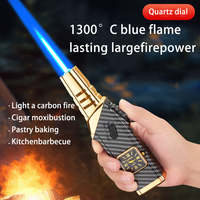 Nouveau briquet gonflable extérieur avec cadran en quartz impact direct grande torche en métal