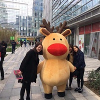 Père Noël gonflable géant de dessin animé, Père Noël gonflable décoratif d'extérieur OEM