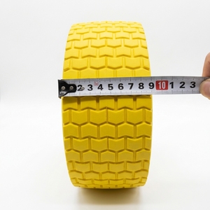 Roue en mousse PU de 10 pouces 4.10/3.50-4 avec jante métallique <span class=keywords><strong>pour</strong></span> buggy de plage, <span class=keywords><strong>chariot</strong></span> à sable, <span class=keywords><strong>kayak</strong></span>, <span class=keywords><strong>chariot</strong></span> à roulettes, tout-terrain, anti-crevaison, sans traces - Product Image 5