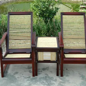 Toptan fiyat açık siyah doğal ahşap mobilya bahçe eğlence bambu sandalye
