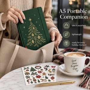 Christmas <b>Planner</b> Organizer With Gift Lists And Holiday Schedule Hardcover Fabric Cover Notebook For Seasonal Planning - Product Image 4