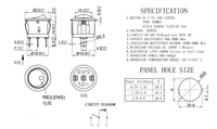 Panneau de commutation à bascule électronique à bouton-poussoir JEC JS-606-2AL-MIR-Q-BB-3H